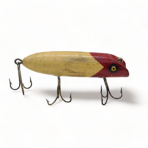 Wooden South Bend Bass Oreno Red Head White Body 4&quot; Long 6 oz. Fishing Lure - $27.17