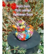Skull Duck With Mini Multi Colored Skulls In Resin d cute decor Halloween - $28.76 CAD