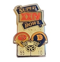 Super Bowl XXIV 49ers VS Broncos Starline Enamel Hat Tie Pin Cloisonne 24 - £14.93 GBP