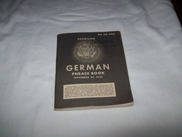 WWII Era German Phrase Book Restricted TM 30-606 War Department Washingt... - $39.59