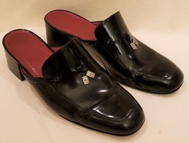 Lauren Ralph Lauren Rosemary Shoes/Mules Sz- 10B Black Leather Made in B... - $39.97