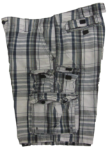 Lee Dungarees Plaids &amp; Checks Cargo Shorts Men&#39;s (sz 33) Button Flap Pockets - £23.59 GBP
