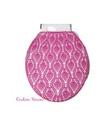 Handmade Crocheted Toilet Tank & Lid Cover, Hot Pink - $225.00