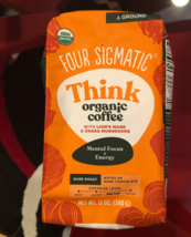 FOUR SIGMATIC THINK DARK ROAST GROUND COFFEE W/LIONS MANE &amp; CHAGA MUSHRO... - $25.60