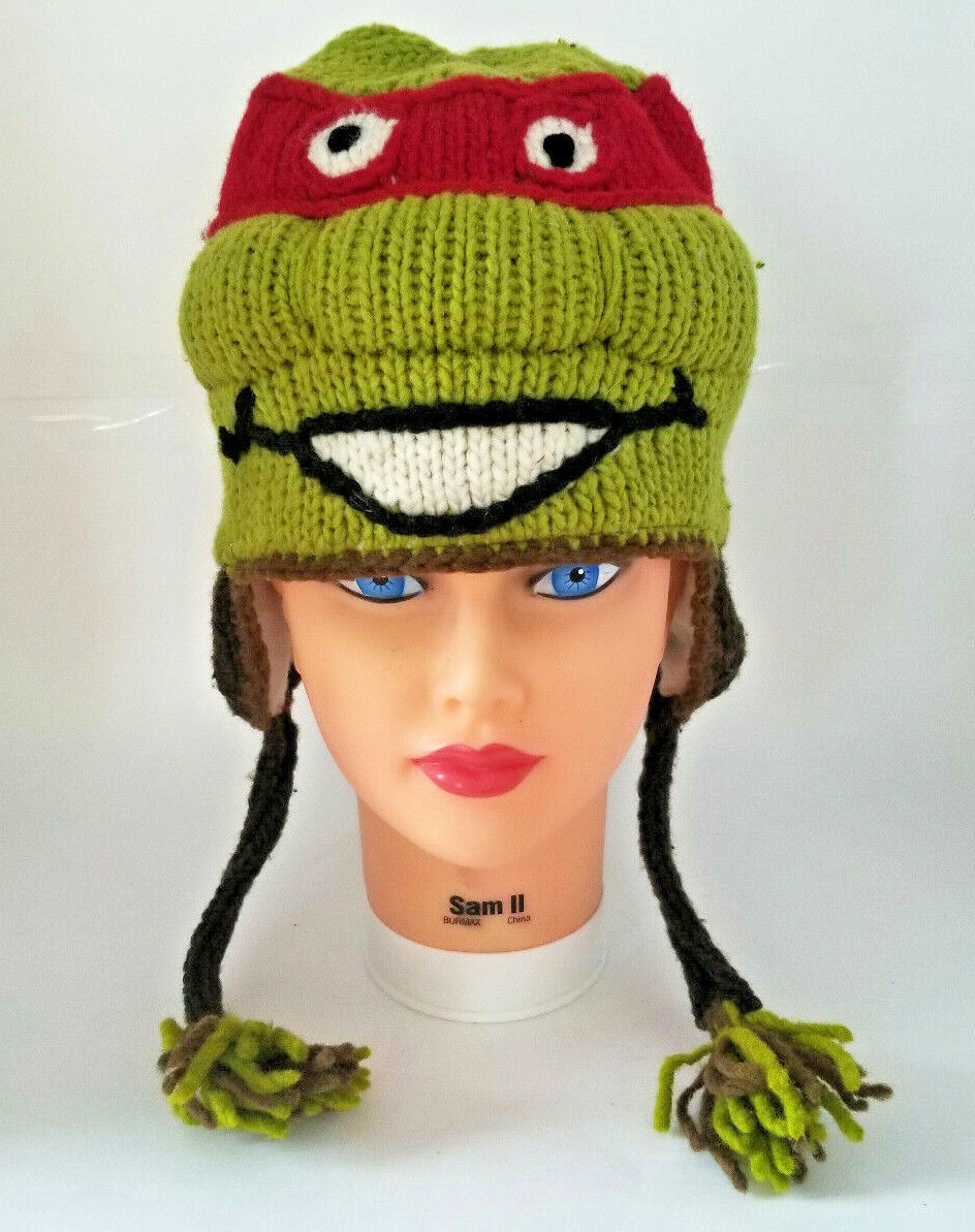 TMNT Teenage Mutant Ninja Turtles knit hat Raphael adult fleece lining - $9.99