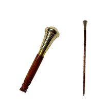 Spiral Carved Wooden Walking Cane with Brass Handle, Cool Walking Canes ... - £29.71 GBP+