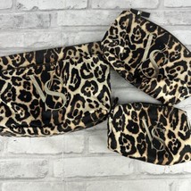 VICTORIA&#39;S SECRET Cheetah Print Makeup Cosmetic Bags Set of 3 Pre-Owned - £26.78 GBP