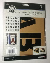 Plaid Folkart Paper Stencils ~ Alphabet &amp; Monogram ~ 5&quot; Script ~ NEW - £11.04 GBP