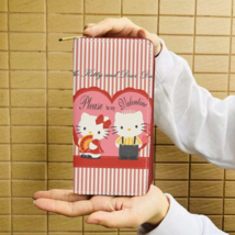Valentine Kawaii Long Full Zipper Wallet Card Holder Leather Hello Kitty Women - £10.24 GBP