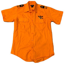 Mens L Reunion Outfitters Orange Military Style Scout Shirt Dual Chest P... - £13.18 GBP