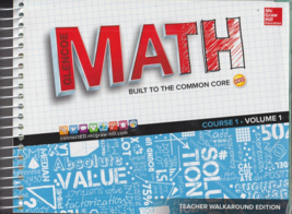 GLENCOE MATH Built to the Common Core, Course 1 Vol 1 Teacher Walkaround... - $24.49