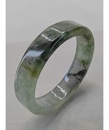 Icy Ice Black Natural Burma Jadeite Jade Band Ring # US SIZE 10.25 # 21.... - €410,92 EUR