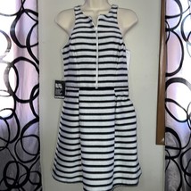 Express Black &amp; White Stripe A Line Dress Size 6 NEW - £21.98 GBP