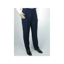 Men Apollo King Banded Collarless suit Mandarin 5 Hidden Button Panel AG52 Navy image 10