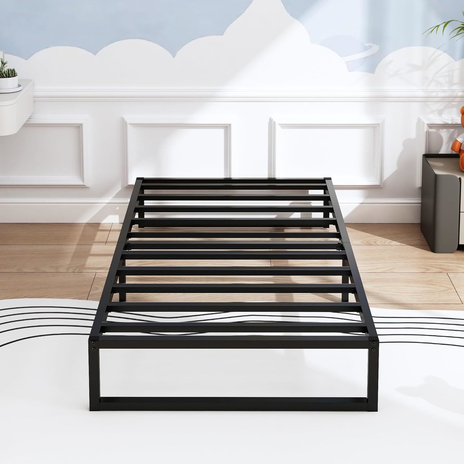 Twin Platform Bed Frame 10 Inch High,Heavy Duty Twin Size Metal, Easy As... - $77.98