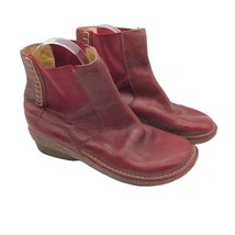 Dr Martens Womens Boots Slip On Wedge Heel Leather Red Womens 6 - $57.87
