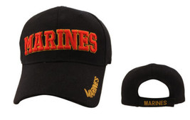 MARINE CORPS MARINES RED BLACK  EMBROIDERED HAT CAP - $33.24