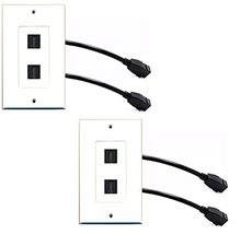 RiteAV - 2 Port HDMI Wall Plate Decorative Female to Female White with Pigtail E - $13.29