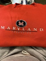 Vintage Sweatshirt University Of Maryland Terrapins Red Medium - £19.65 GBP
