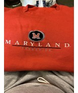 Vintage Sweatshirt University Of Maryland Terrapins Red Medium - £19.75 GBP