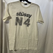 Stussy N°4 Graphic T Shirt Men Med Camo Skater Spellout Tee Short Sleeve... - $23.75