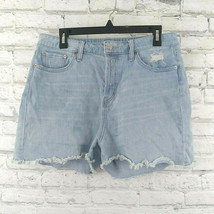 Wild Fable Shorts Womens 12 High Rise Short Jean Denim Light Wash Raw Hem Blue - £13.88 GBP