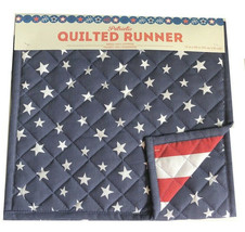 Table Runner Patriotic Flag 4th of July Reversible Quilted 13x36 Red Whi... - $36.14