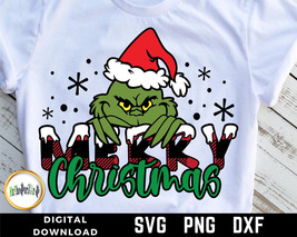 Grinch Svg, Merry Christmas Svg, Grinch Fingers Christmas SVG, Grinch Shirt Desi - £2.03 GBP