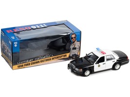 1998 Ford Crown Victoria Police Interceptor Black and White &quot;Reno Sheriff&#39;s Dep - £37.18 GBP