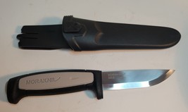 Swedish MorakNiv Fixed Blade Carbon Knife with Plastic Sheath - £23.51 GBP