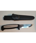 Swedish MorakNiv Fixed Blade Carbon Knife with Plastic Sheath - $41.16 CAD