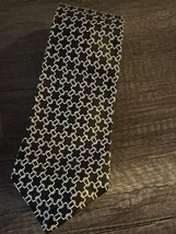 Polo Ralph Lauren Black &amp; Gold Tie 100% Silk Hand Made in USA Necktie - £18.63 GBP