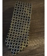 Polo Ralph Lauren Black &amp; Gold Tie 100% Silk Hand Made in USA Necktie - £18.67 GBP
