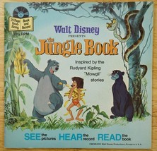 Vintage 319 Walt Disney Jungle Book 1967 Book &amp; Record Kipling Mowgli St... - £10.11 GBP