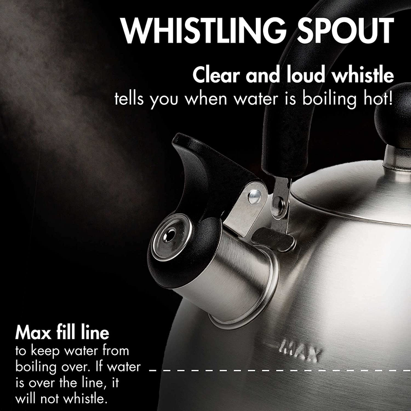 Stewart Whistling Stovetop Tea Kettle Food Grade Stainless Steel, Hot Water Fast Item image 5