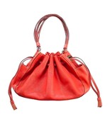 KATE SPADE New York Red Full Grain Leather Drawstring Shoulder Bag Topst... - $44.99