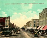 Arkansas City Kansas KS Summit Street Looking North  DB Postcard T13 - £6.22 GBP