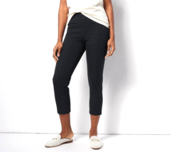 Isaac Mizrahi Stretch Crop Pants with Pockets - Black, PLUS 24W - $28.00