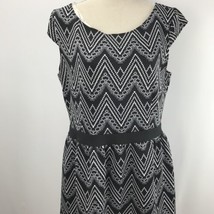 Xhilaration Black White Geometric Scoop Neck Sheath Dress XXL Sleeveless - £31.96 GBP