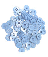 Medium Blue Buttons, 27 Line, 43/64&quot; (17 mm) - Medium, Pack of 100 - $4.99