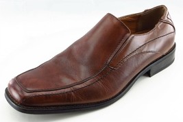 Joseph Abboud Shoes Sz 10.5 M Square Toe Brown Loafer Leather Men - £31.74 GBP