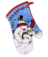 Holly Jolly Holiday Snowman Family Oven Mitt 7x12 inches by Kay Dee Designs - $8.90