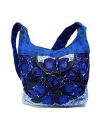 Large Floral Embroidered Lightweight Plaid Material Hobo Purse Crossbody... - $601.28 MXN