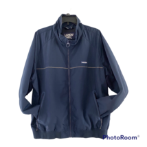 Lands End Jacket Mens XL Navy Blue Nylon Windbreaker Rain Parka Full Zip - $19.67