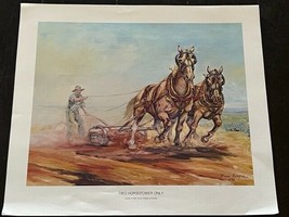 Ben Cooper Western Art Cowboy Animal Print Decor 14X11 Two Horsepower On... - £15.69 GBP