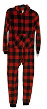 Cat &amp; Jack Fleece Pajama Union Suit Buffalo Plaid Red/Black KIds&#39; Size 14 - £15.14 GBP