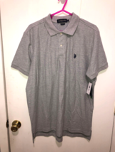 NWT U.S. Polo Assn Mens Medium Short Sleeve Gray Polo Shirt NEW - $14.84