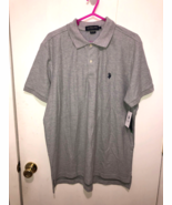 NWT U.S. Polo Assn Mens Medium Short Sleeve Gray Polo Shirt NEW - $277.82 MXN