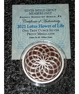2021 1oz Lotus Flower of Life Proof Silver Shield Sacred Geometry Series #9 - £99.15 GBP