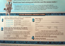 Vintage Pillsbury Fund Raising Order Form &amp;  Information  - £3.12 GBP